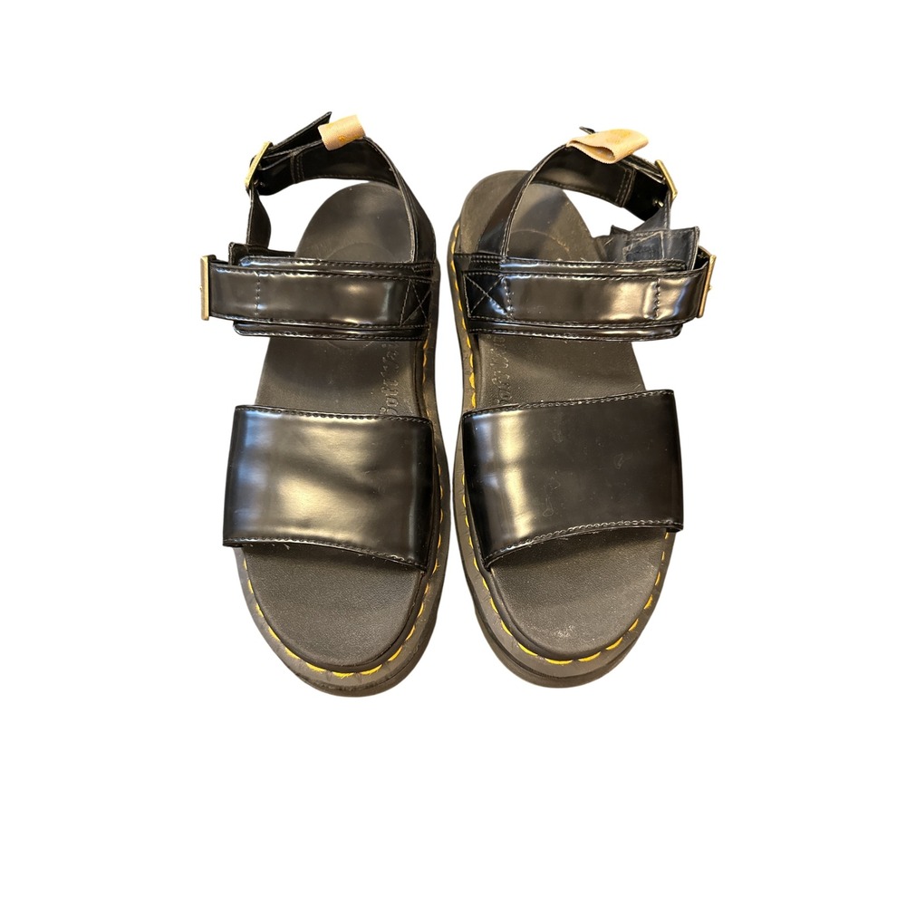 Dr. Martens Vegan Voss Sandals Womens‎ Size 9 Black Platform Buckle Straps